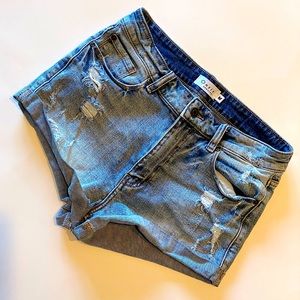 Light blue denim shorts